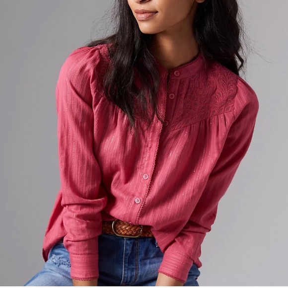 Anthropologie Tops - Anthropologie Pilcro The Victoria Lace button down blouse shirt size 20w, NWOT